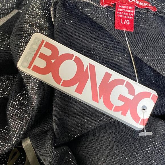 VTG Bongo Womens Y2K Striped Sweater Dress Size L Off Shoulder Belted Grunge - Picture 4 of 10